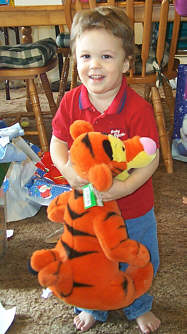 Hayden and TIGGER that he received from Aunt Kim and Uncle Dennis
