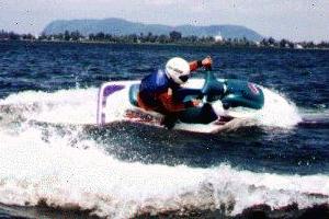 A snowmobiler on a Sea-Doo?