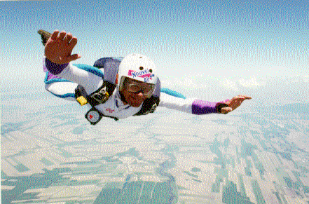 Underwater stuntman at 9000 feet