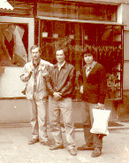 On the street in Poland. Vadim, Alexander, Vladimir. 1989