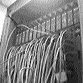 patch panel, techie types are not tidy (9138 bytes)