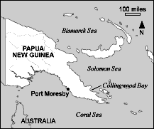 Map of Papua New Guinea, &copy;Newman Design