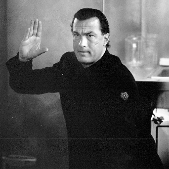 Steven Seagal in a ready stance