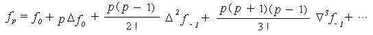 Gauss's forward interpolation formula
