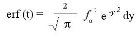 erf(t)=2/SQRT