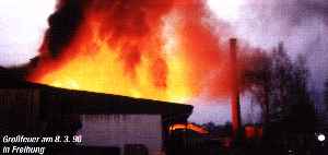 Gro&szlig;feuer am 08.03.96 in Freihung