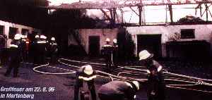 Gro&szlig;feuer am 22.08.96 in Mertenberg