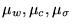 $\mu_w
, \mu_c ,\mu_\sigma$