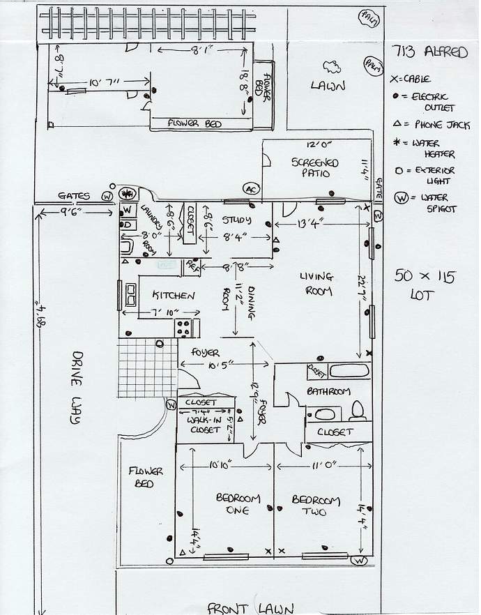 Floor plan for 713 W. Alfred