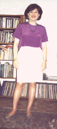 Purple and White - Blouse and Skirt