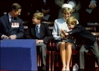 picture:Hyde Park, Heads of State Ceremony, The Prince and Princess of Wales with young Princes