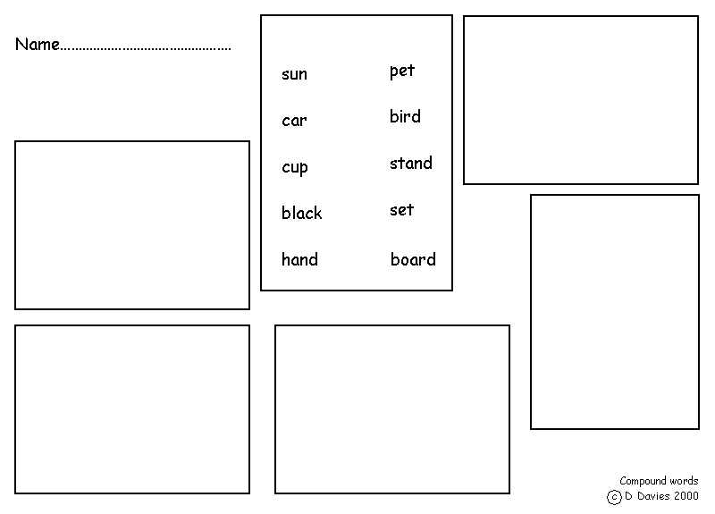 SEN RESOURCES : Worksheet - Compound words and syllables