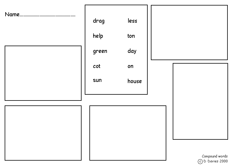SEN RESOURCES : Worksheet - Compound words and syllables
