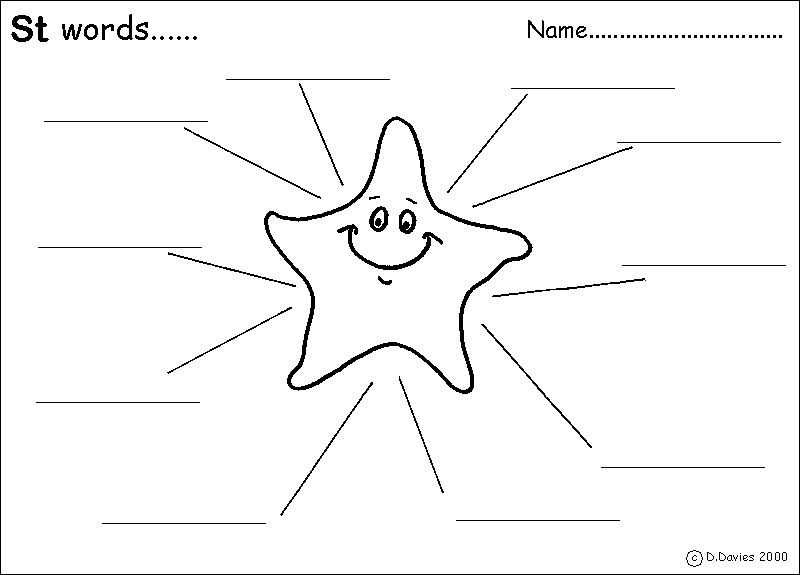 SEN RESOURCES : Worksheet - consonant clusters: st