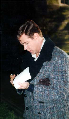 Signing autographs while filming A Beautiful Mind...
