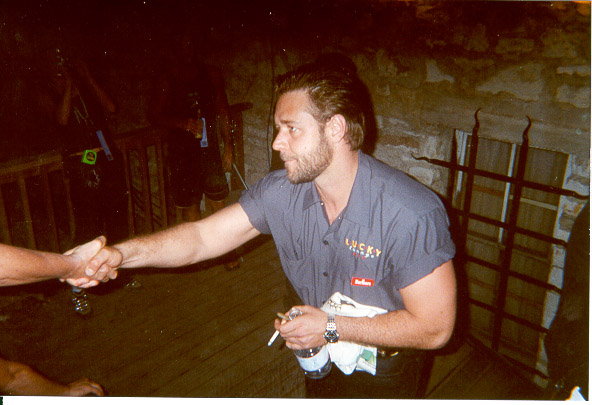 Shaking hands with some fans at a TOFOG concert...