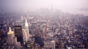 New York at night from a high place