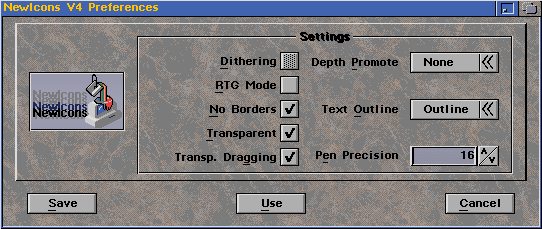 Figure 5:Newicons V4 Preferences