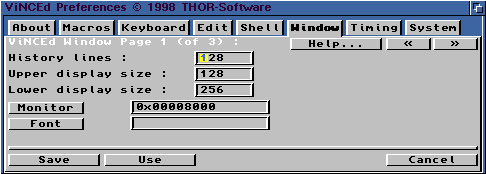 Figure 4: VincEd Prefs Window Section
