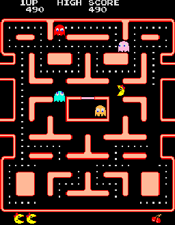 [Ms. Pac-Man screen]