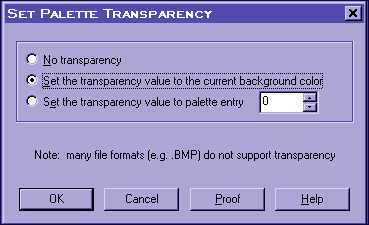transparency setting dialog