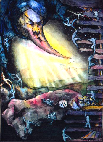 1982 ink and watercolour on paper