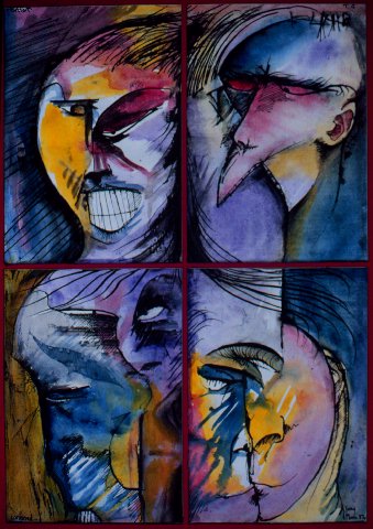 1982 ink and watercolour on paper