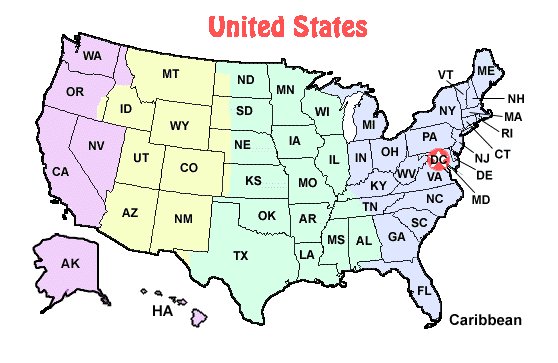 Map of the U.S.