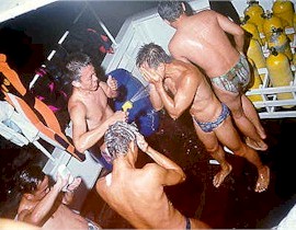 Taking a Group Shower on Jonassis