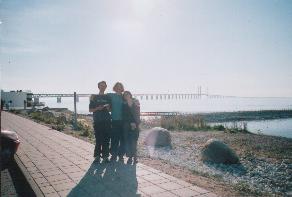 Martin, Jimmy and Donna at the bridge to Denmark