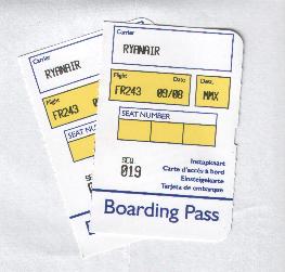 Ryanair boarding passes