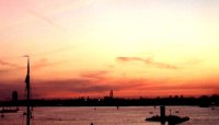 sunset from our Amsterdam bedroom