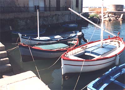 Beautiful little boats by the port
