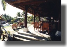 View of lagoon pools from restaurant