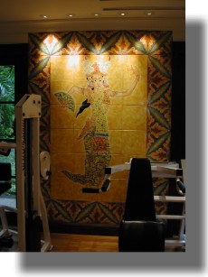 Ceramic tile mural in the Spa Gym