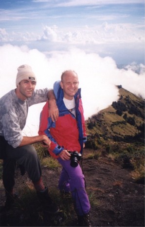Gunung Rinjani crater's edge in Lombok, 1998