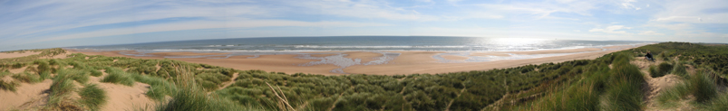 View of sand dunes at Balmedie Beach, Aberdeen, Scotland