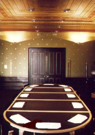Refurbished Lodge Meeting Room with fully restored stencilled guilded walls and ceiling