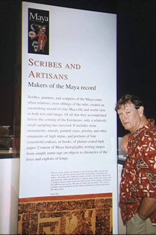 Scribes, painters, and sculptors of the Maya court, often relatives, even siblings of the ruler, created an astonishing record of elite Mayan life and world view in both text and image.  Of all that they accomplished before the coming of the Europeans, only a relatively small sampling has survived.  It includes stone monuments, murals, painted vases, jewelry, and other ornaments of high status, and portions of four screenfold codices, or books, of plaster coated bark paper.  Content of Maya hieroglyphic writing ranges from simple name tags or objects to chronicles of the lives and exploits of kings.