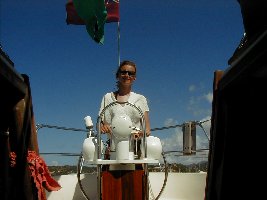 Saza at the helm on Roccy