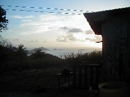 Sunset at the rumshop - sandy island in the distance