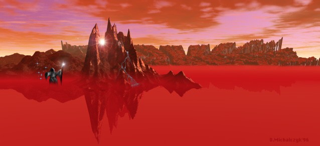  Computer Art: Landscape with Magician.