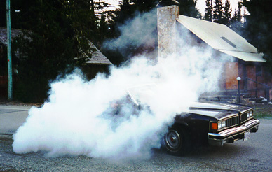 Smokin' the Pontiac.