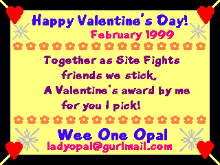 Happy Valentine's Day from Wee One Opal
