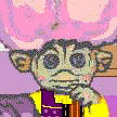 Nuala, lavender haired troll baby