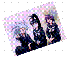 snapshot of Ryouko, Achika, and Aeka