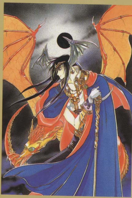 Rauresu looking cool in front of a black moon
