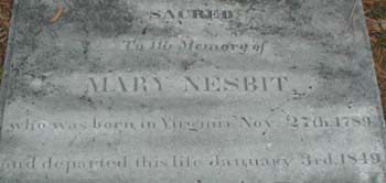 Mary Nesbit's marker