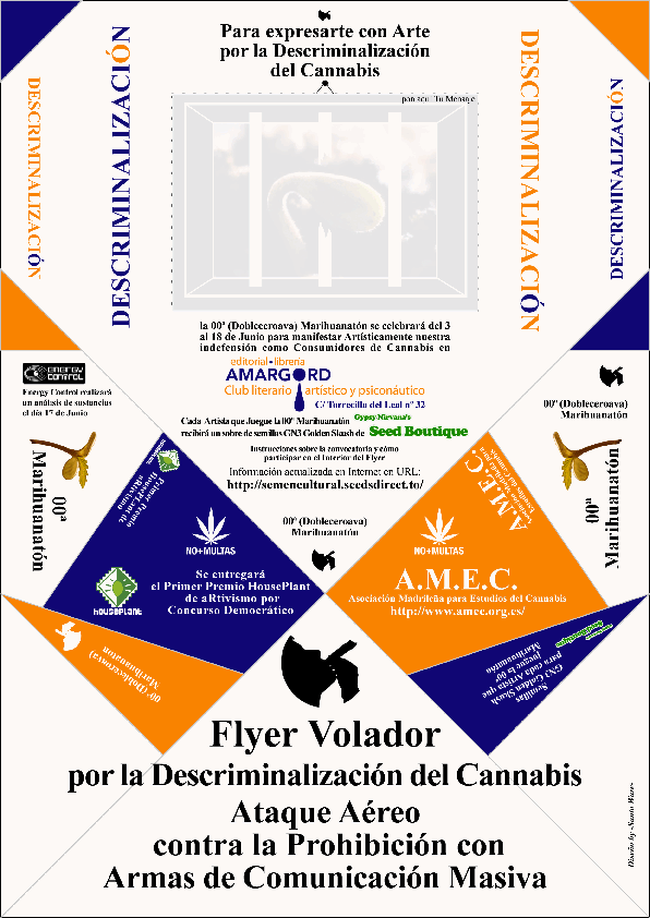 Maraton Cultural de Expresion Artistica por la Normalizacion de la Marihuana en el Club Literario Artistico y Psiconautico Amargord en Lavapies, Madrid