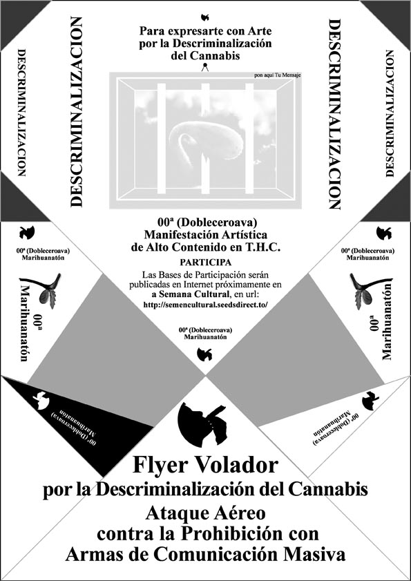 flyer aereo por la descriminalizacion del canabis